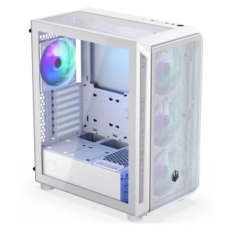 PC Midi Tower case ENDORFY ARX 500 ARGB White — tempered glass, supports ATX/Micro-ATX/Mini-ITX, 3x140mm front + 1x140mm rear, 1×3.5 inch + 6×2.5 inch bays