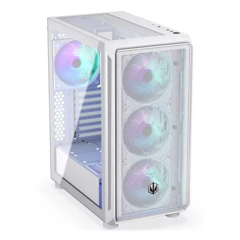 PC Midi Tower case ENDORFY ARX 500 ARGB White — tempered glass, supports ATX/Micro-ATX/Mini-ITX, 3x140mm front + 1x140mm rear, 1×3.5 inch + 6×2.5 inch bays