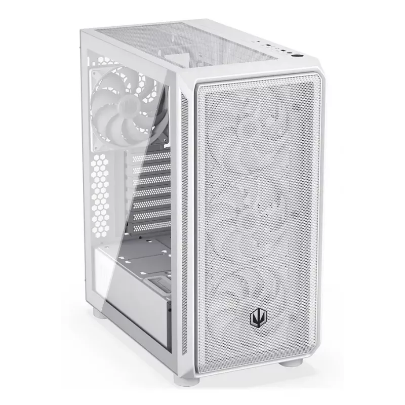 PC Midi Tower case ENDORFY ARX 500 ARGB White — tempered glass, supports ATX/Micro-ATX/Mini-ITX, 3x140mm front + 1x140mm rear, 1×3.5 inch + 6×2.5 inch bays