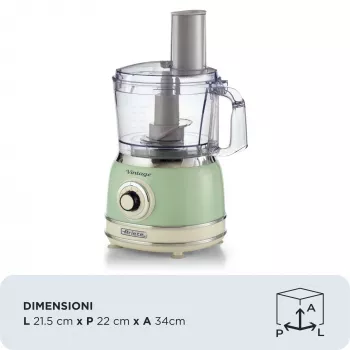 Food processor ARIETE Vintage Line 1781/04 — 1000 W, 2.1 L, Green