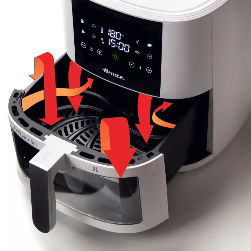 Ariete 4630/03 air fryer, 9 L, 1500 W, 3.5 kg capacity, up to 200°C, touch control, White