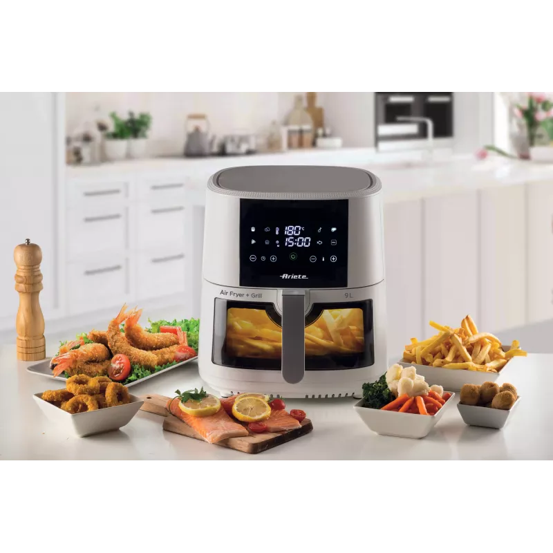 Ariete 4630/03 air fryer, 9 L, 1500 W, 3.5 kg capacity, up to 200°C, touch control, White