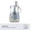 Food processor ARIETE Vintage Line 1781/05 — 1000 W, 2.1 L bowl, rotary control, stainless steel blade, blue