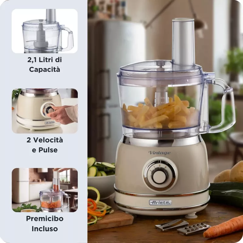 Ariete Vintage Line 1781/03 food processor 1000 W 2.1 L Beige