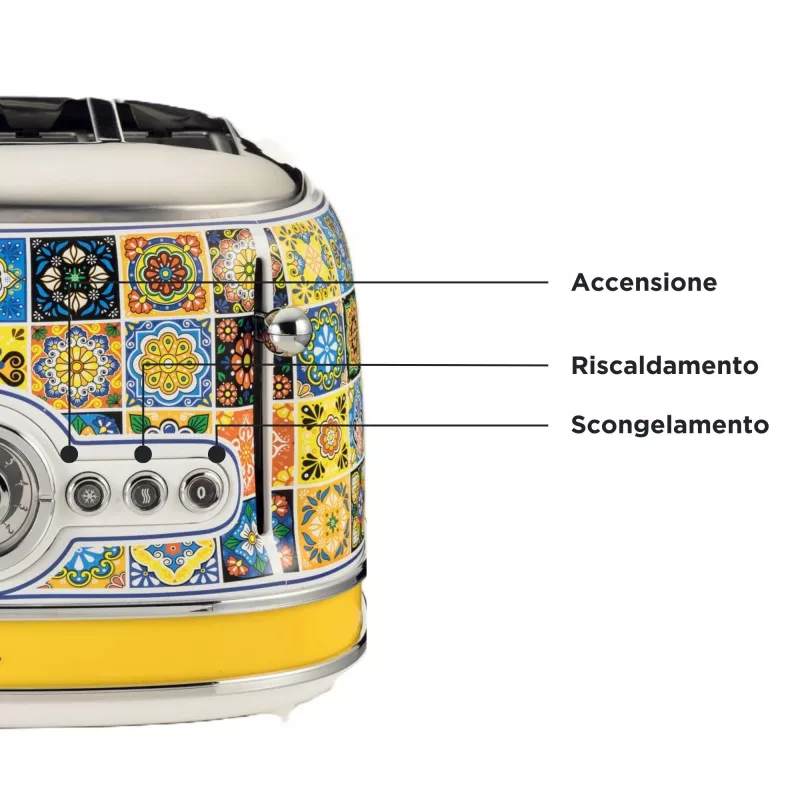 Toaster ARIETE Positano 4-slice, 1630 W, multicolour finish