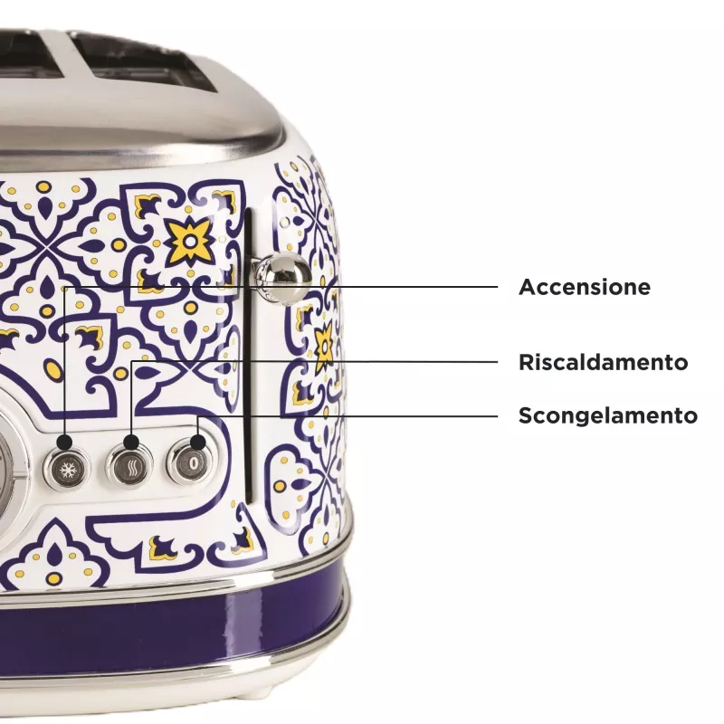 Toaster ARIETE Capri 4-slice, 1630 W, white/multicoloured
