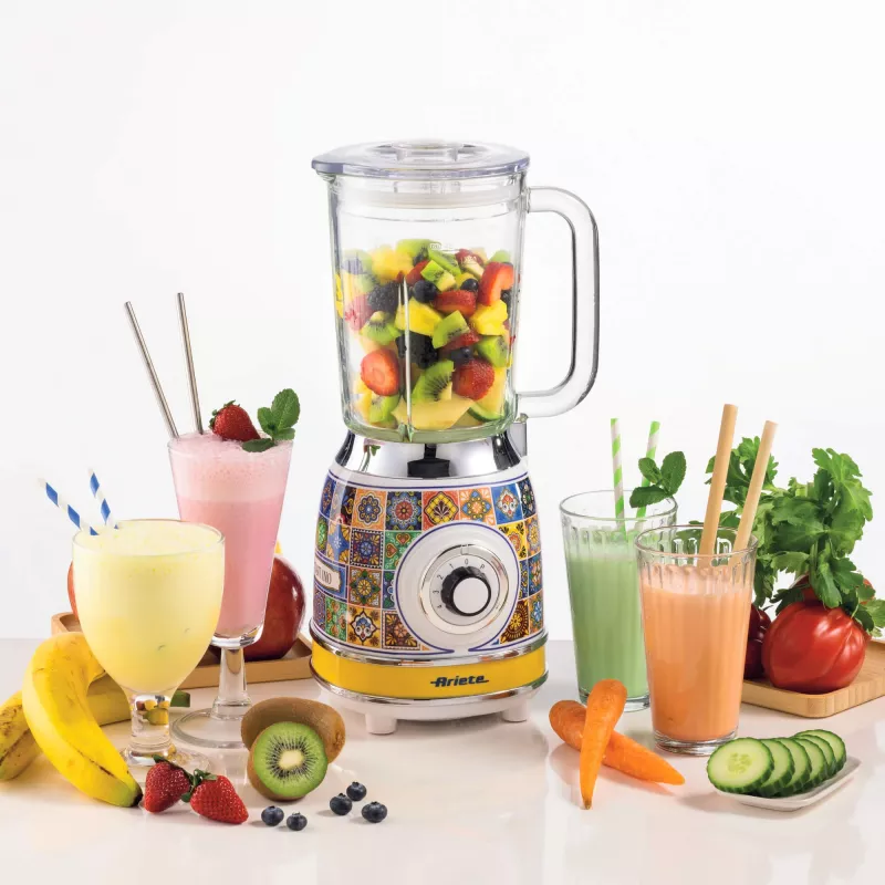 Ariete 583 Positano blender with 1.5 litre glass jug, 4 stainless steel blades, 4 speeds + pulse,1000 Watt
