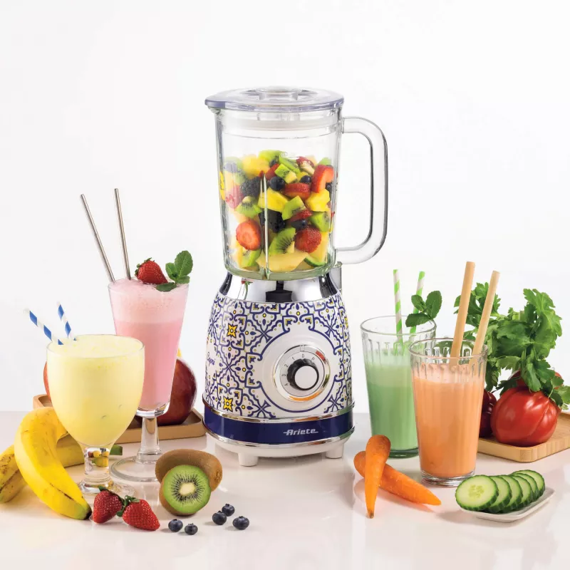 Ariete 583 Capri blender with 1.5 litre glass jug, 4 stainless steel blades, 4 speeds + pulse,1000 Watt