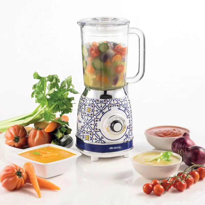 Ariete 583 Capri blender with 1.5 litre glass jug, 4 stainless steel blades, 4 speeds + pulse,1000 Watt