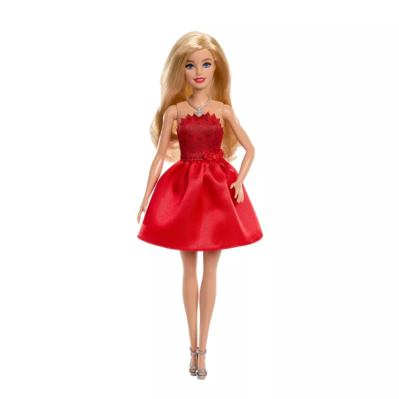 Barbie Mattel 80th Anniversary Ruby-Red Celebration Fashion Doll Wearing Red Dress with Accessories
