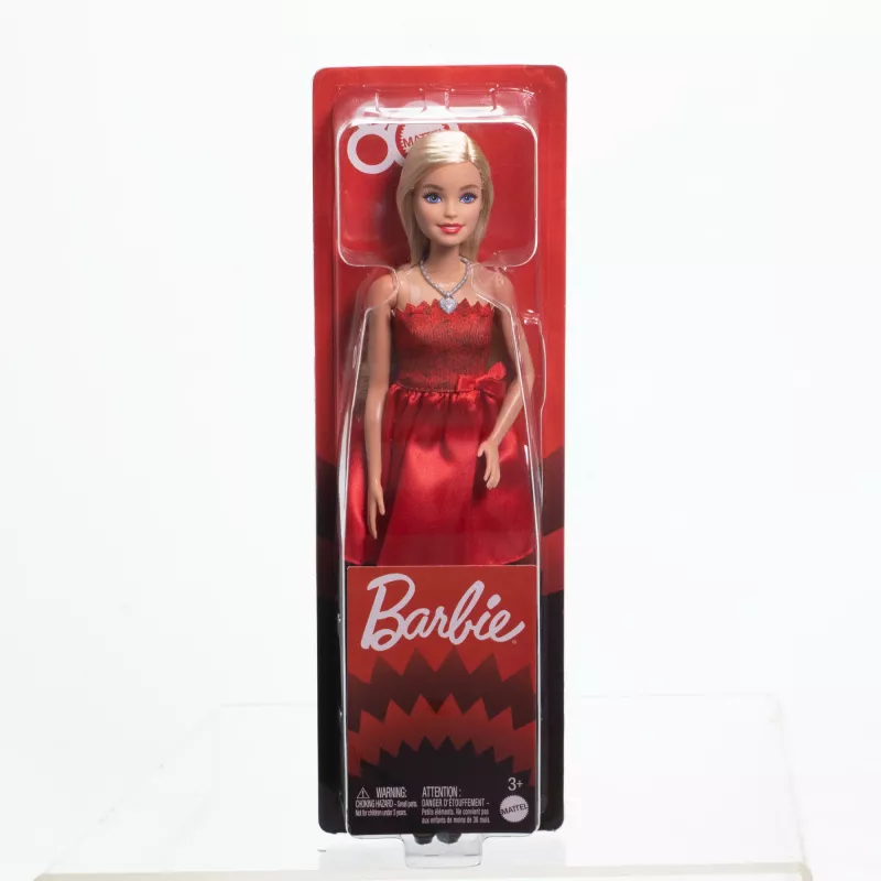 Barbie Mattel 80th Anniversary Ruby-Red Celebration Fashion Doll Wearing Red Dress with Accessories