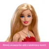 Barbie Mattel 80th Anniversary Ruby-Red Celebration Fashion Doll Wearing Red Dress with Accessories