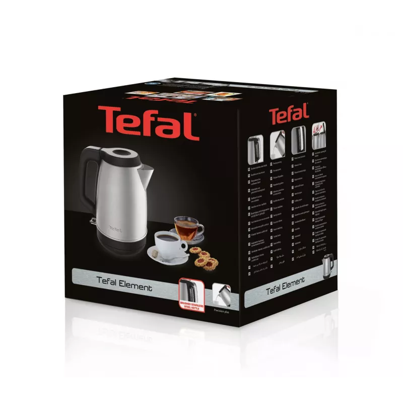 Tefal KI280D electric kettle 1.7 L 2400 W Black, Stainless steel