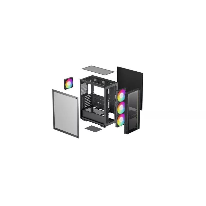 PC case DeepCool MATREXX55 V4 C Midi Tower Black — tempered glass, ATX/microATX support, USB-C, max GPU 370mm