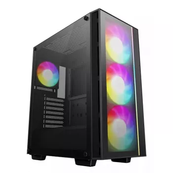 PC case DeepCool MATREXX55 V4 C Midi Tower Black — tempered glass, ATX/microATX support, USB-C, max GPU 370mm