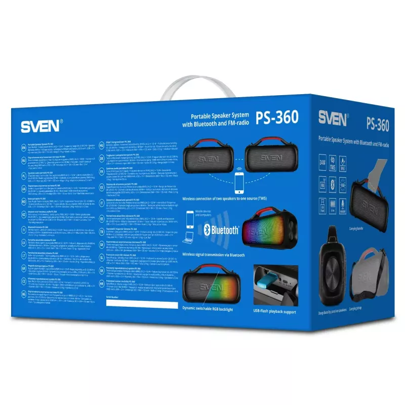 Mono portable speaker SVEN PS-360 Black