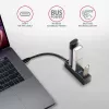 Axagon HUE-M1C 4x USB 3.2 Gen 1 MINI hub, metal, 20cm USB-C cable