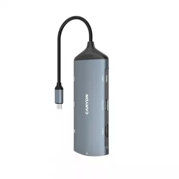 Canyon DS-15 USB 3.2 Gen 1 Type-C Grey 100W Power Delivery Ethernet 1Gbps
