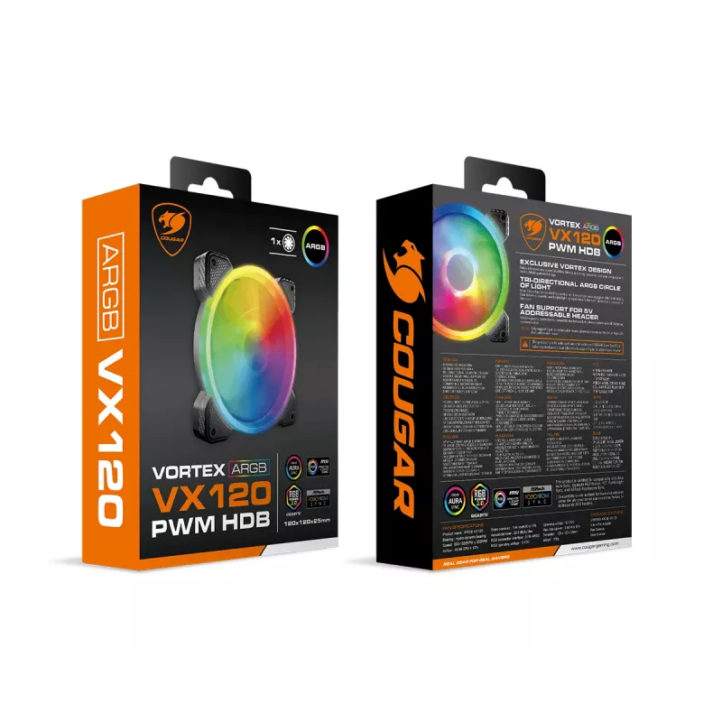 COUGAR VORTEX ARGB VX120 Computer case Fan 12 cm Black 1 pc(s)
