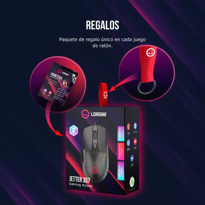 Mouse Lorgar Jetter 357 Gaming Optical Right-hand
