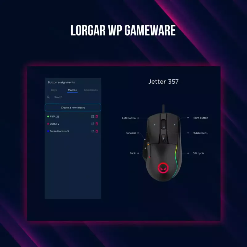 Mouse Lorgar Jetter 357 Gaming Optical Right-hand