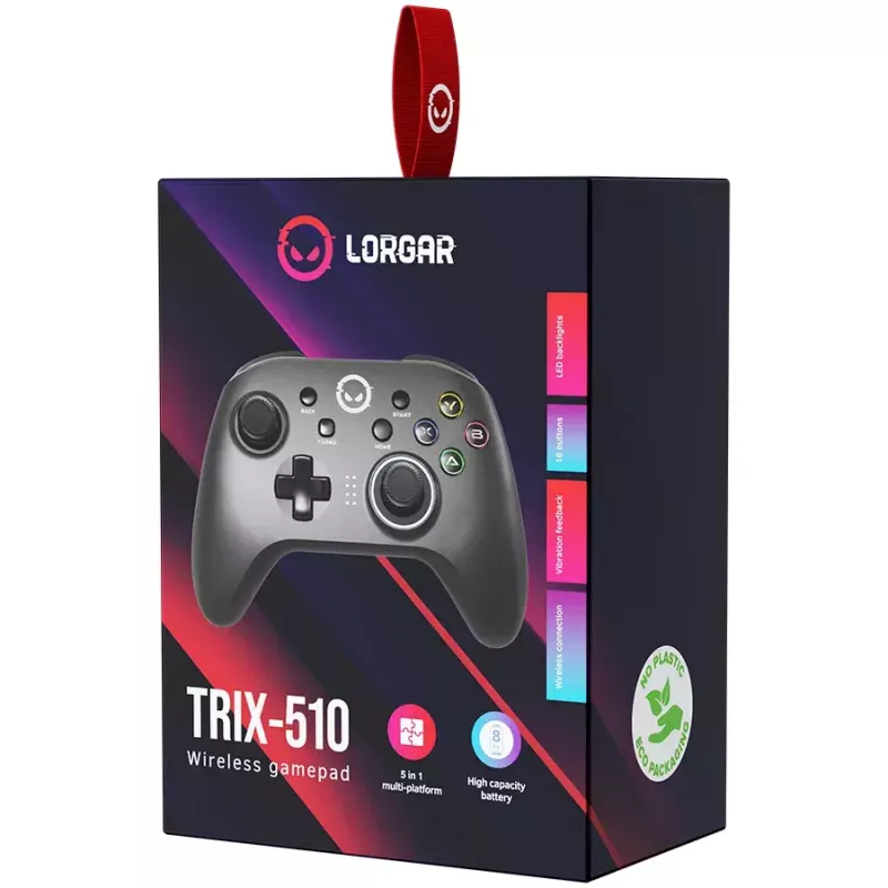 Gamepad Lorgar LRG-GP510 Black USB Wireless Controller for Nintendo Switch PC Playstation 3