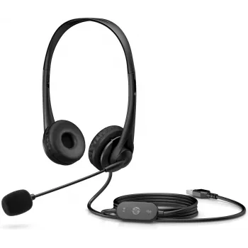HP Stereo USB Headset G2, Wired, Office/Call center, 90 g, Headset, Black