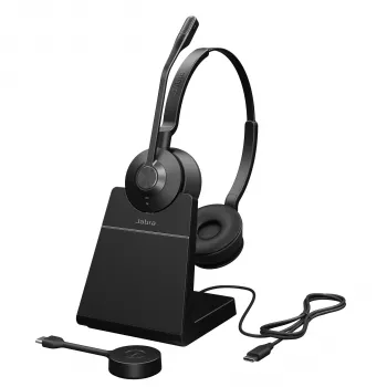 Jabra Engage 55 - USB-C UC Stereo Stand, EMEA/APAC, Wireless, Office/Call center, 83 g, Headset, Black, Titanium