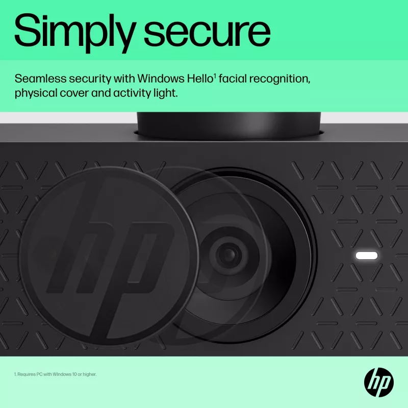 HP 625 FHD Webcam, 4 MP, 1920 x 1080 pixels, Full HD, Business, USB, Black