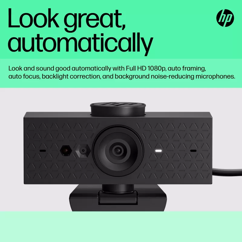 HP 625 FHD Webcam, 4 MP, 1920 x 1080 pixels, Full HD, Business, USB, Black