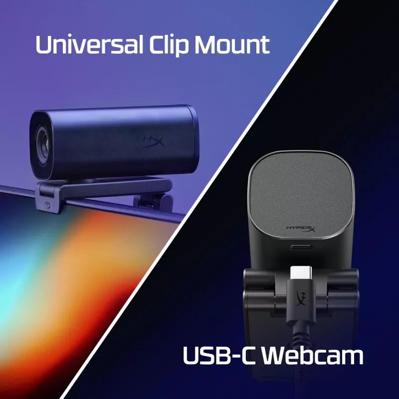 HyperX Vision S Webcam, Black, Windows 10, Windows 11, Mac OS X 10.10 Yosemite, MacOS, ChromeOS, 45 mm, 93.3 mm