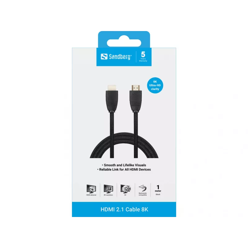 Sandberg HDMI 2.1 Cable 8K, 1m