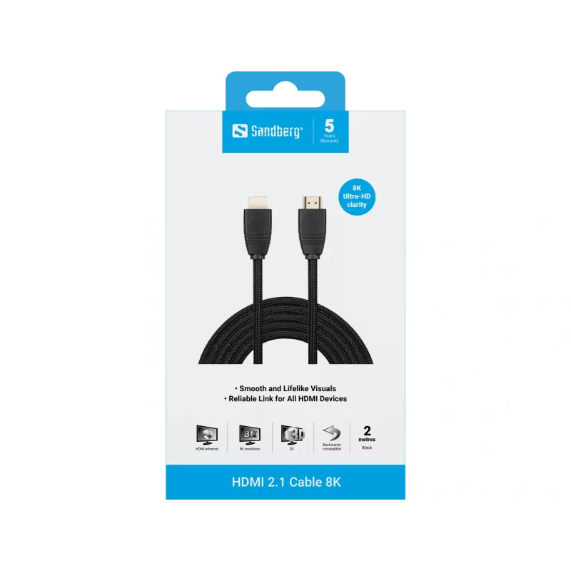 HDMI Cable Sandberg HDMI 2.1 Cable 8K 2m