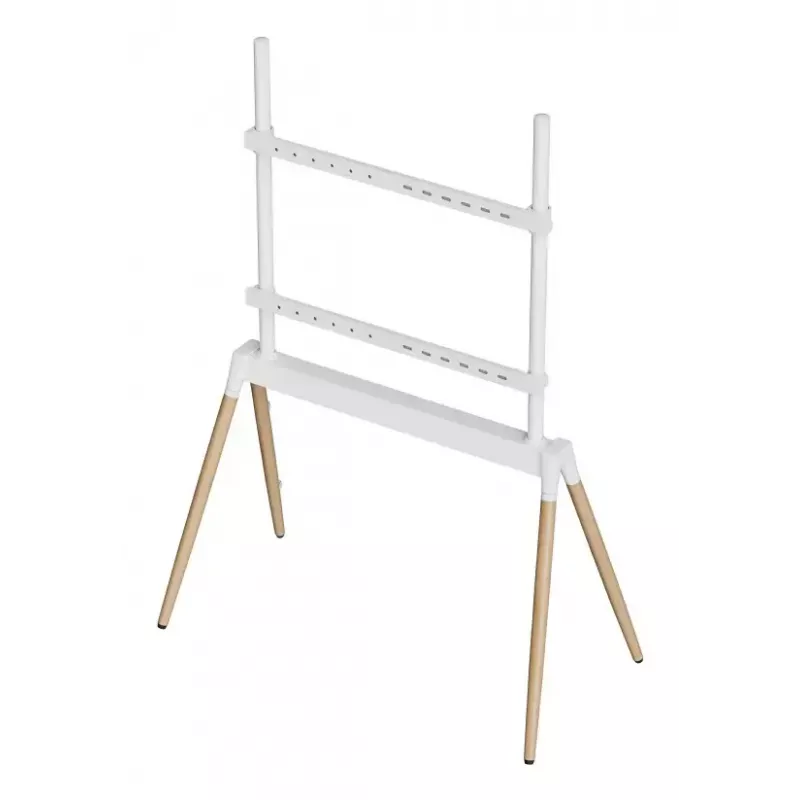 Gembird TVS-86F-01-W TV floor stand 55-86" (2.18 m), VESA up to 600x400, height 113-144 cm, max 40 kg, white/wood
