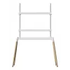 Gembird TVS-86F-01-W TV floor stand 55-86" (2.18 m), VESA up to 600x400, height 113-144 cm, max 40 kg, white/wood