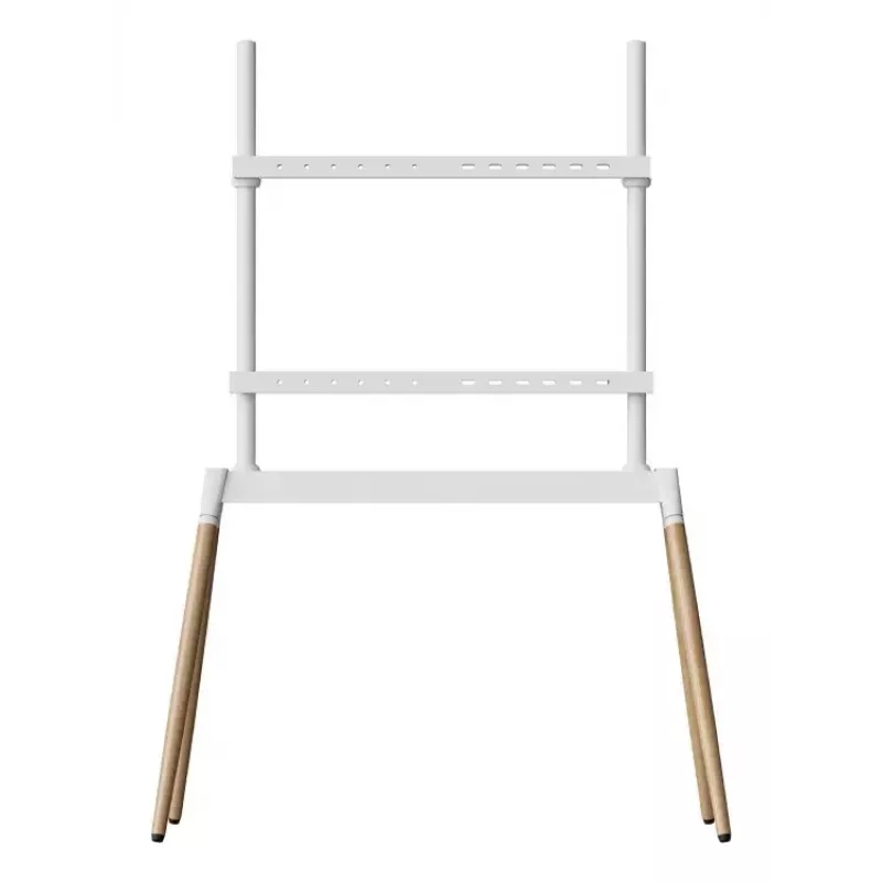 Gembird TVS-86F-01-W TV floor stand 55-86" (2.18 m), VESA up to 600x400, height 113-144 cm, max 40 kg, white/wood