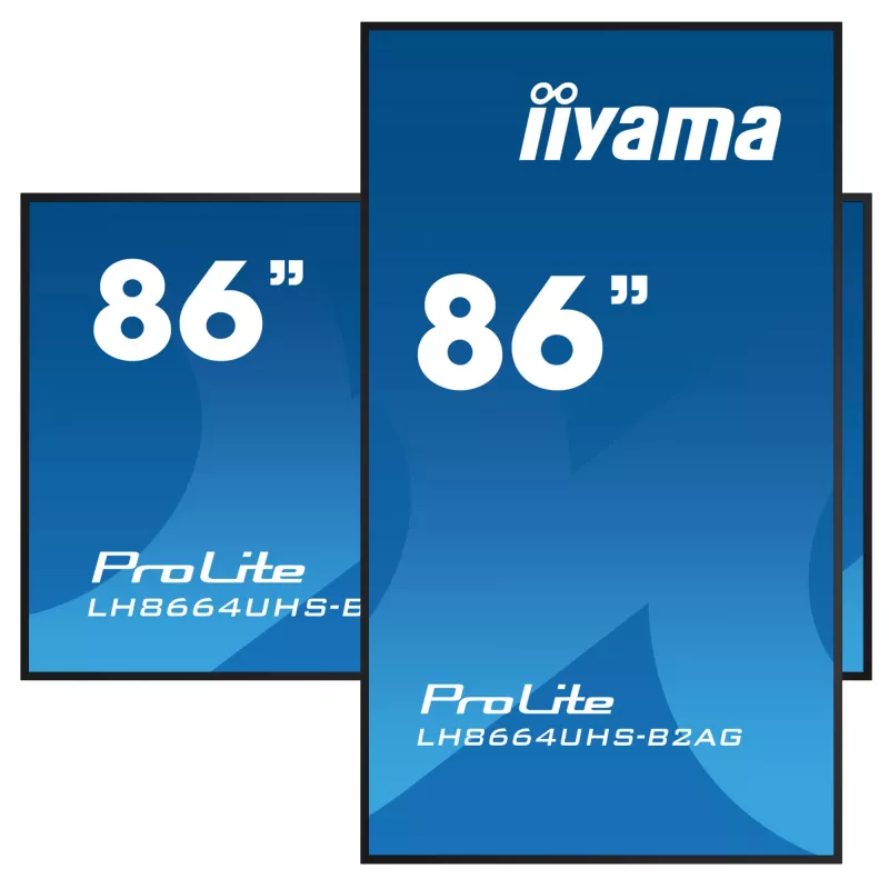 iiyama LH8664UHS-B2AG Signage Display Digital signage flat panel 2.17 m (85.6 inch) Wi-Fi 500 cd/m² 4K Ultra HD Black Built-in processor Android 11 24/7