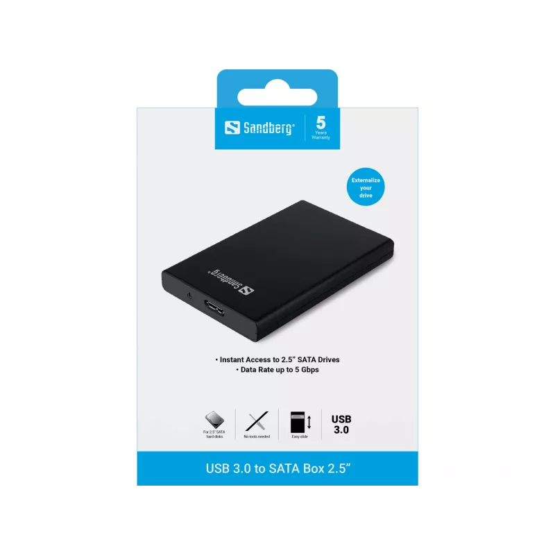 HDD/SSD enclosure Sandberg USB 3.0 to SATA Box 2.5''