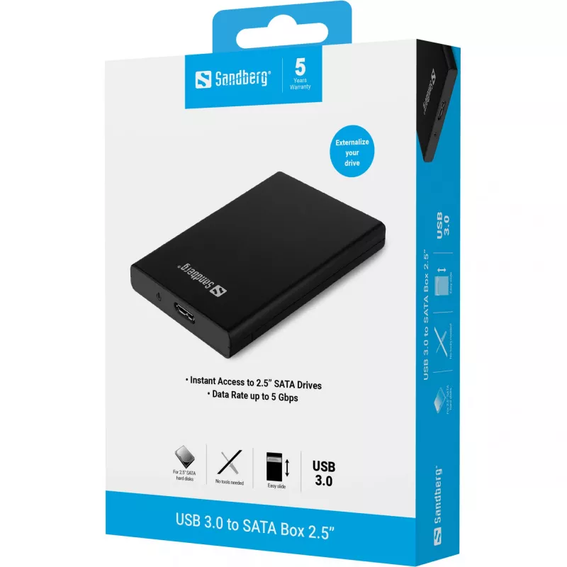 HDD/SSD enclosure Sandberg USB 3.0 to SATA Box 2.5''