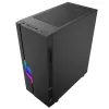 PC Case GEMBIRD Fornax 2000 RGB Midi Tower Black — Micro ATX/ITX/ATX, 1x120mm rear fan, 2x2.5 inch bays, 2x3.0 USB-A, Tempered glass