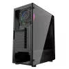 PC Case GEMBIRD Fornax 2000 RGB Midi Tower Black — Micro ATX/ITX/ATX, 1x120mm rear fan, 2x2.5 inch bays, 2x3.0 USB-A, Tempered glass