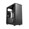 PC case GEMBIRD Fornax 160 Mini Tower — black, SPCC, supports ITX/mATX/ATX, 1×3.5 inch + 3×2.5 inch bays, 7 expansion slots, 445×185×390 mm