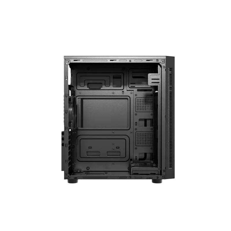 PC case GEMBIRD Fornax 160 Mini Tower — black, SPCC, supports ITX/mATX/ATX, 1×3.5 inch + 3×2.5 inch bays, 7 expansion slots, 445×185×390 mm