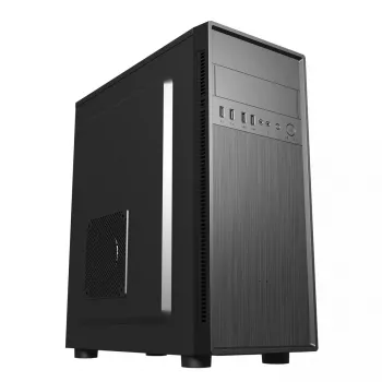 PC case GEMBIRD Fornax 160 Mini Tower — black, SPCC, supports ITX/mATX/ATX, 1×3.5 inch + 3×2.5 inch bays, 7 expansion slots, 445×185×390 mm