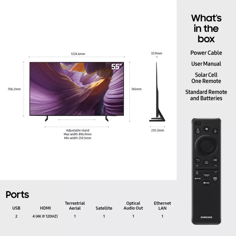Samsung QE55S85FAUXXH TV 139.7 cm (55 inch) 4K Ultra HD Smart TV Wi-Fi Black