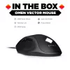 HP OMEN Vector Mouse, Right-hand, IR LED, USB Type-A, 16000 DPI, 1 ms, Black