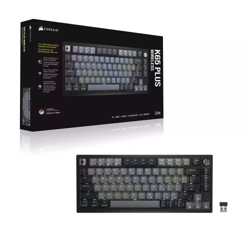 Mechanical Gaming Keyboard Corsair K65 PLUS WIRELESS RGB Wireless USB Black