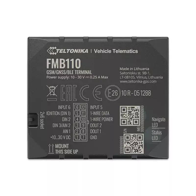 GPS tracker Teltonika FMB110 Car Black Dust resistant 0.128GB