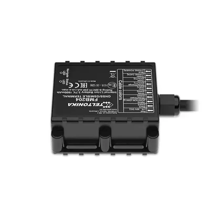 GPS Tracker Teltonika FMB204 Universal Black Single SIM 1800 mAh