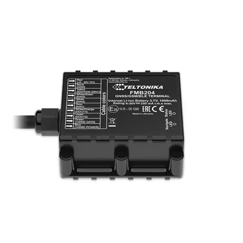 GPS Tracker Teltonika FMB204 Universal Black Single SIM 1800 mAh
